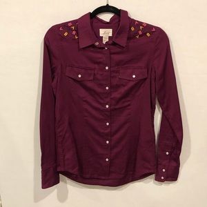Levi’s Purple Button Down with Shoulder Detail